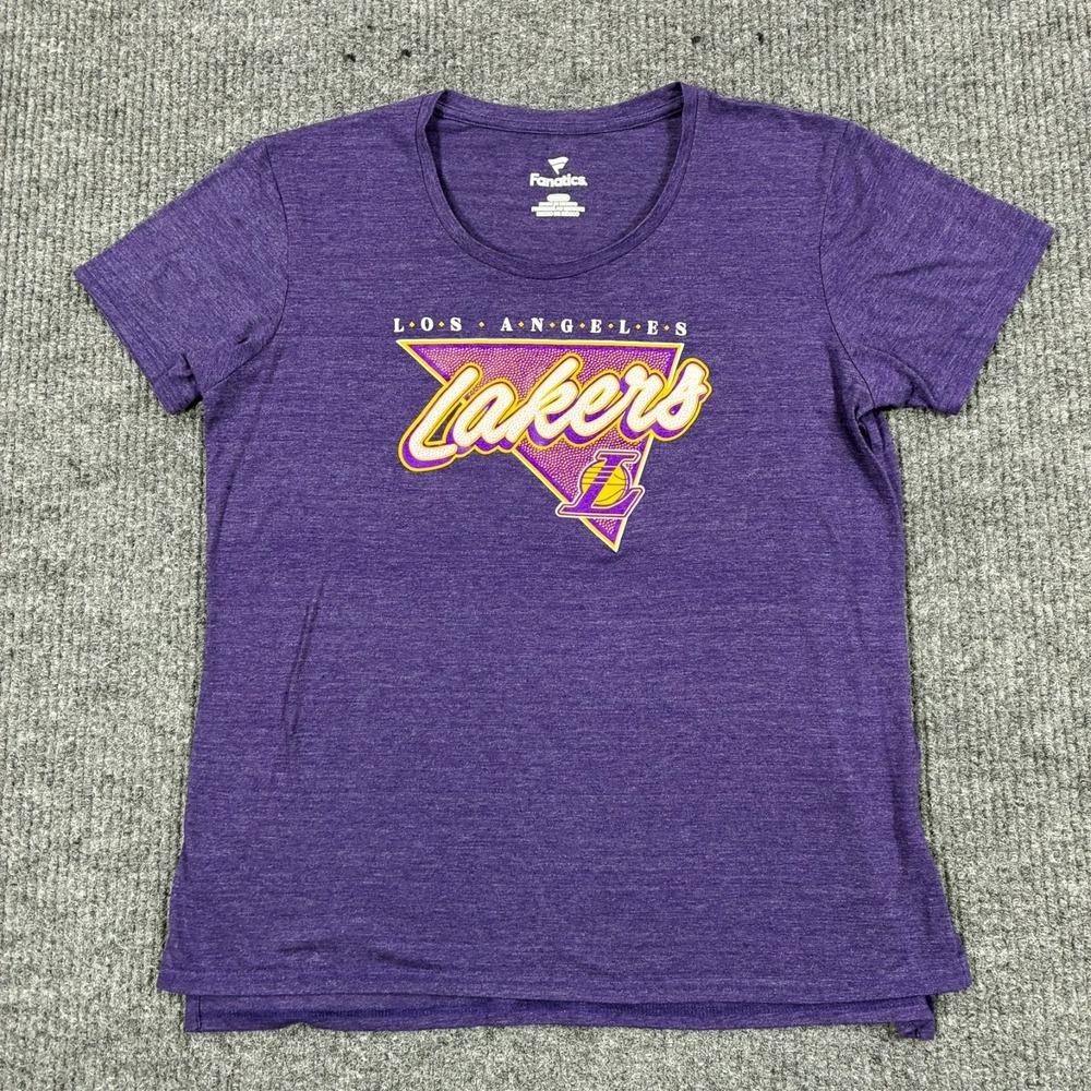 Los Angeles Lakers Fanatics T Shirt Womens Size Medium Purple NBA Graphic Tee